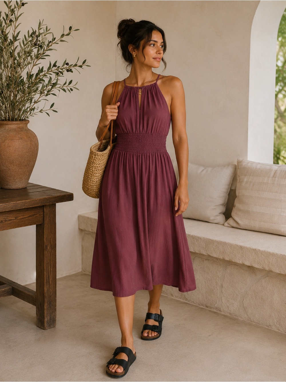 Moulinette Soeurs Halter Midi Dress